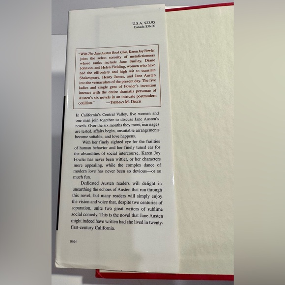 The Jane Austen Book Club Hardcover Edition by Karen Joy Fowler - Picture 4 of 8